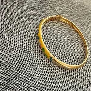 Elegant Gold plated Bangle with Floral Accents